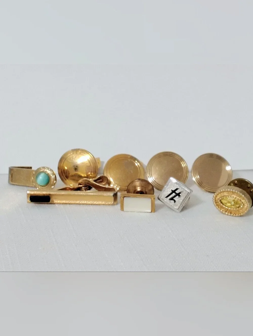 Collection Of Vintage Cufflinks & Tie Tack Lot Of 7 Items
